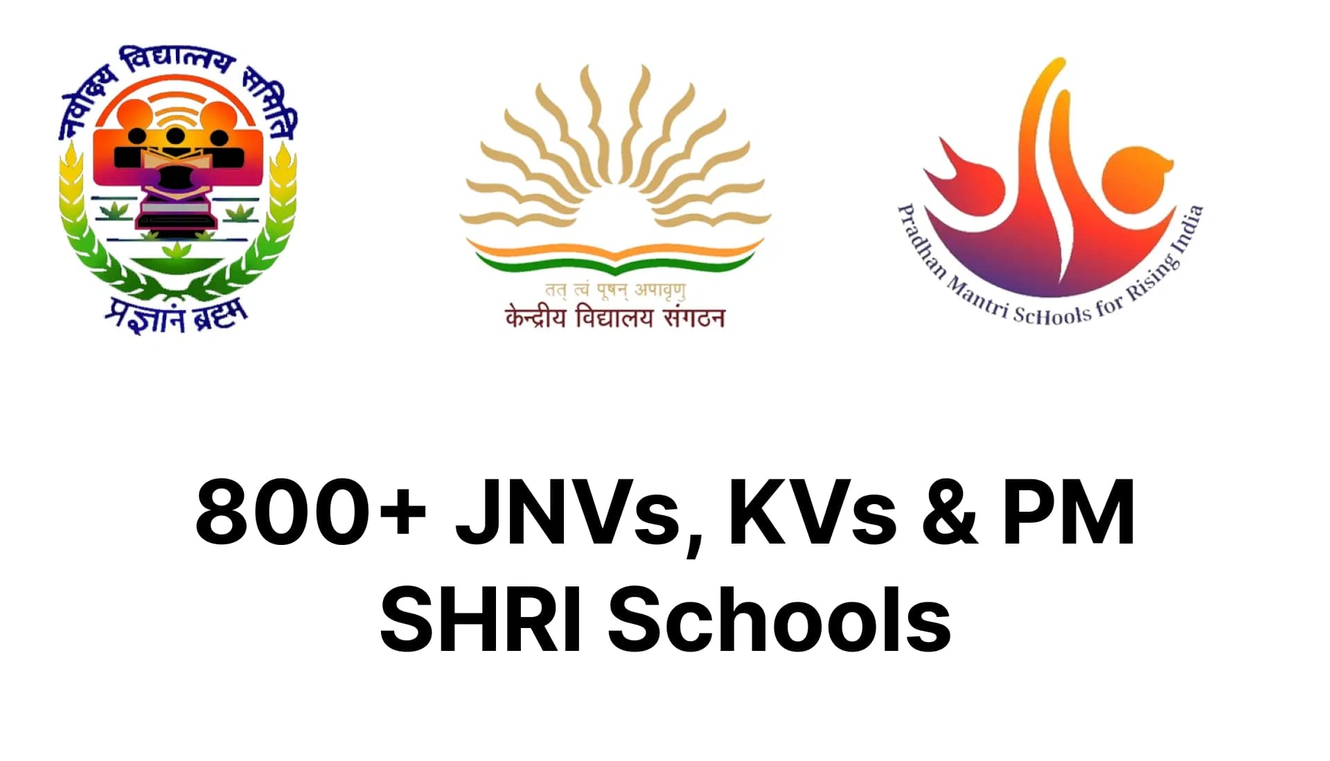 800+ JNVs, KVs & PM SHRI Schools